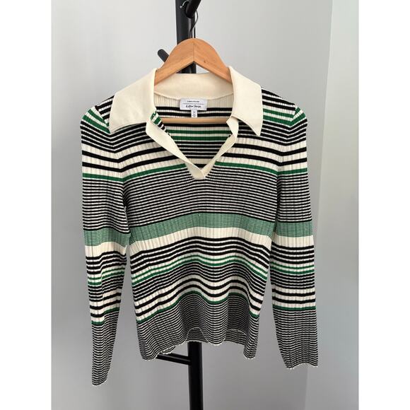 & Other Stories Collared Wool Blend Striped Sweater - Picture 2 of 6